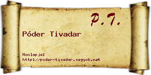 Póder Tivadar névjegykártya