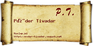 Póder Tivadar névjegykártya